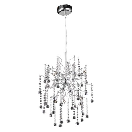 Elegant Furniture Astro 6 Light Chrome Pendant Clear Royal Cut Crystal